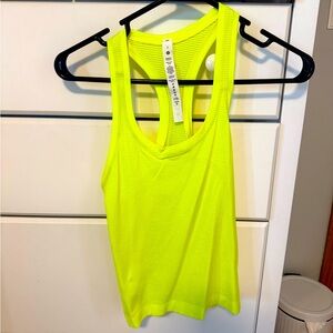 LULU LEMON Highlight Yellow Swiftly Tech Tank, Race length!!